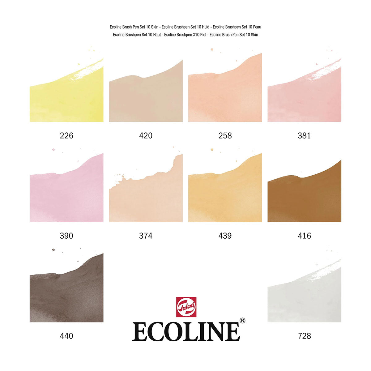 Talens Ecoline Brush Pen 10 set, Skin Colors