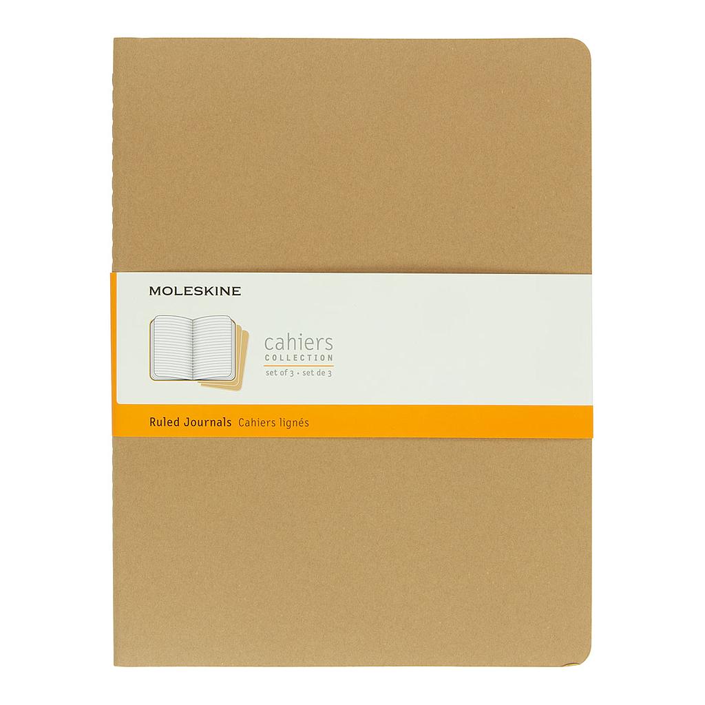 Moleskine Cahier X-Large Journal Ruled Set of 3 - Brown