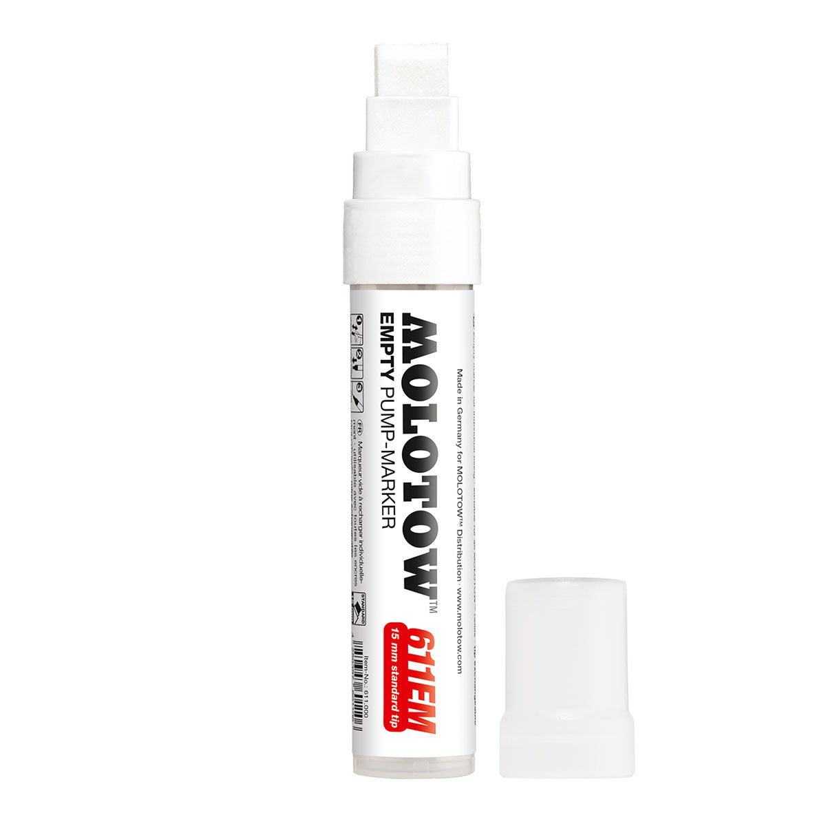 Molotow 611EM Empty Marker 15 mm With Refill Extension 2 Set