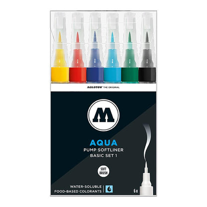 Molotow GRAFX AQUA Ink Pump Softliner 6 set Basic 1