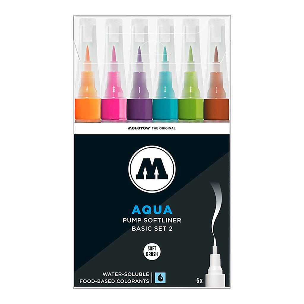 Molotow GRAFX AQUA Ink Pump Softliner 6 set Basic 2