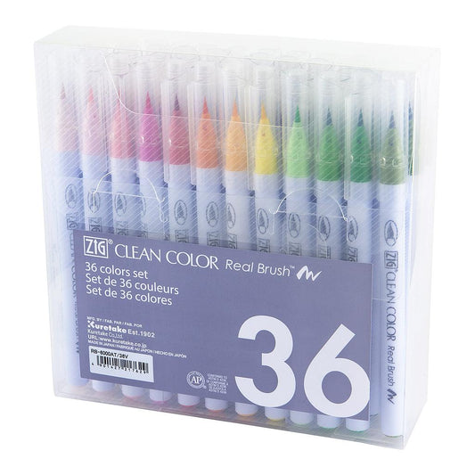 ZIG Kuretake Clean Color Real Brush Pen 36 Set