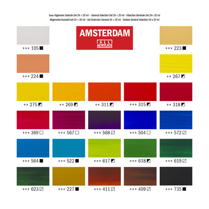 Amsterdam Standard Acrylic Paint 20 ml 24 Set General Selection