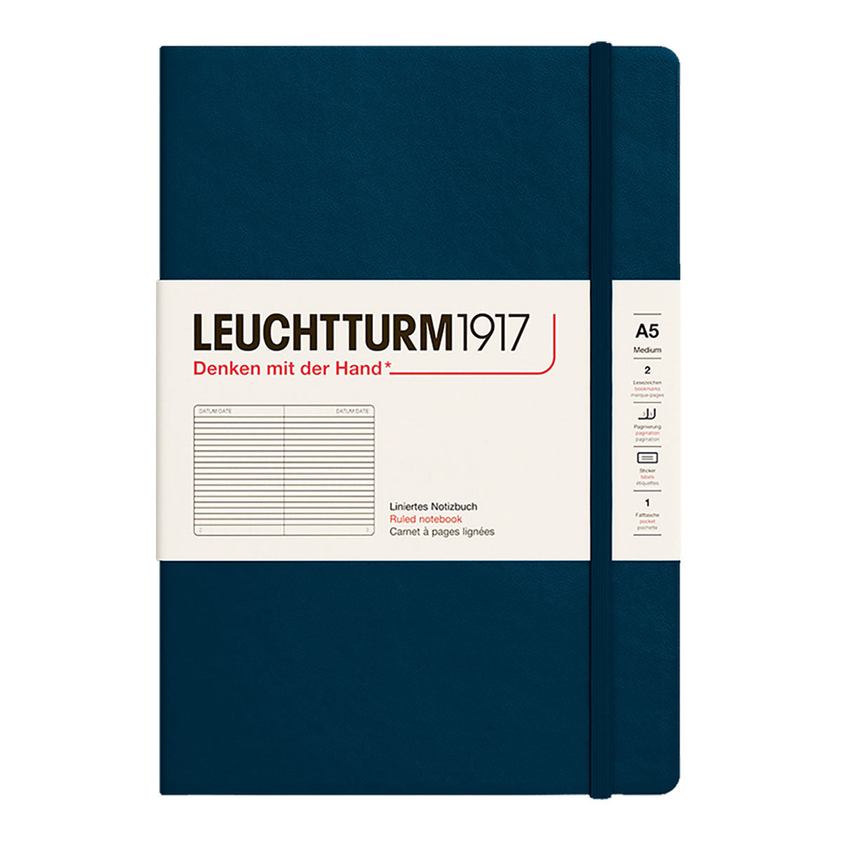 Leuchtturm1917 Notebook A5 Hard Cover, Ruled