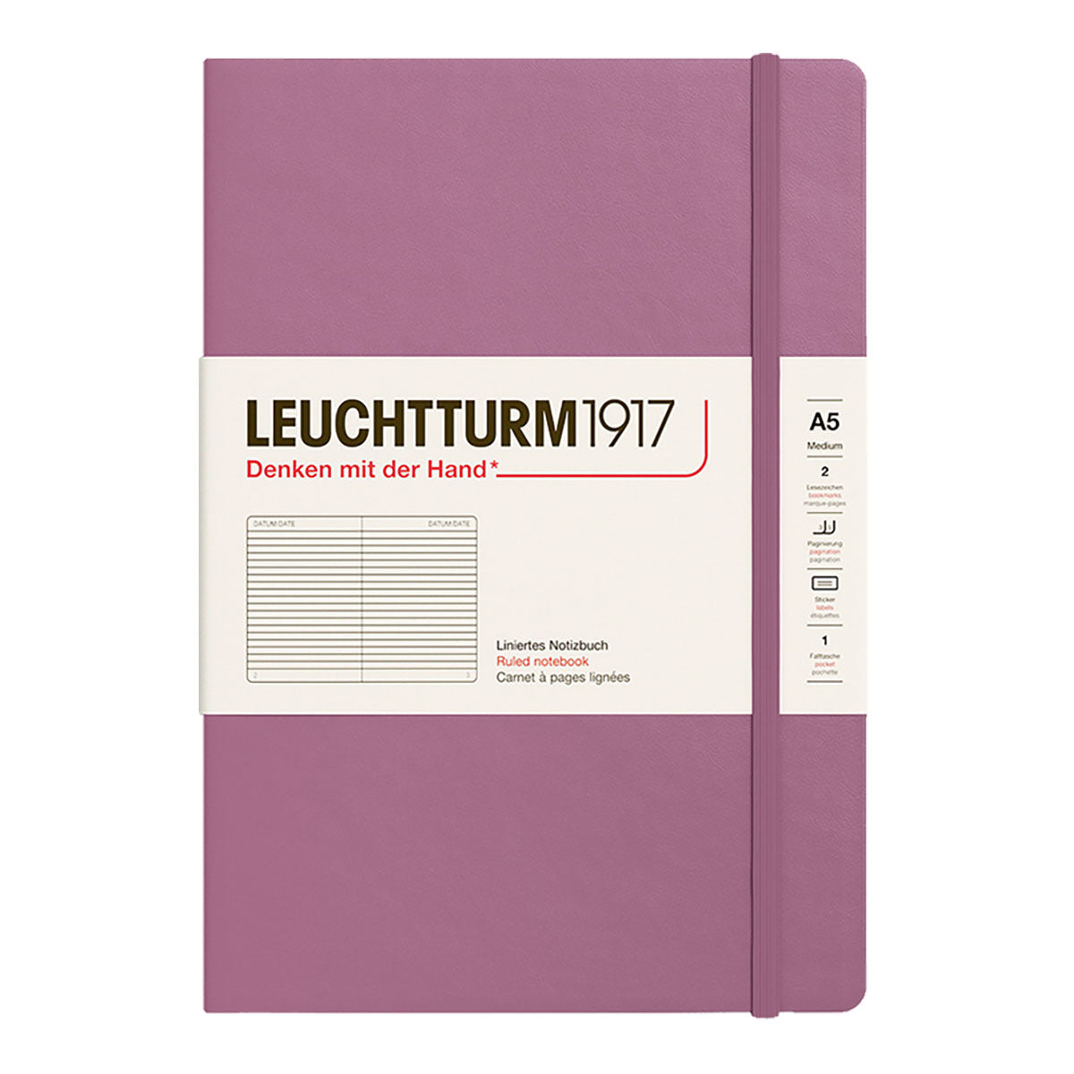 Leuchtturm1917 Notebook A5 Hard Cover, Ruled