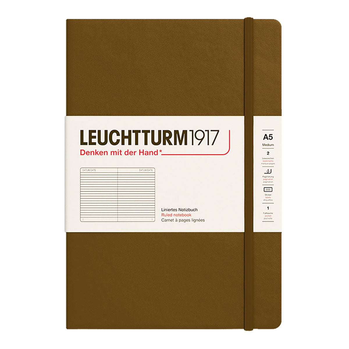 Leuchtturm1917 Notebook A5 Hard Cover, Ruled