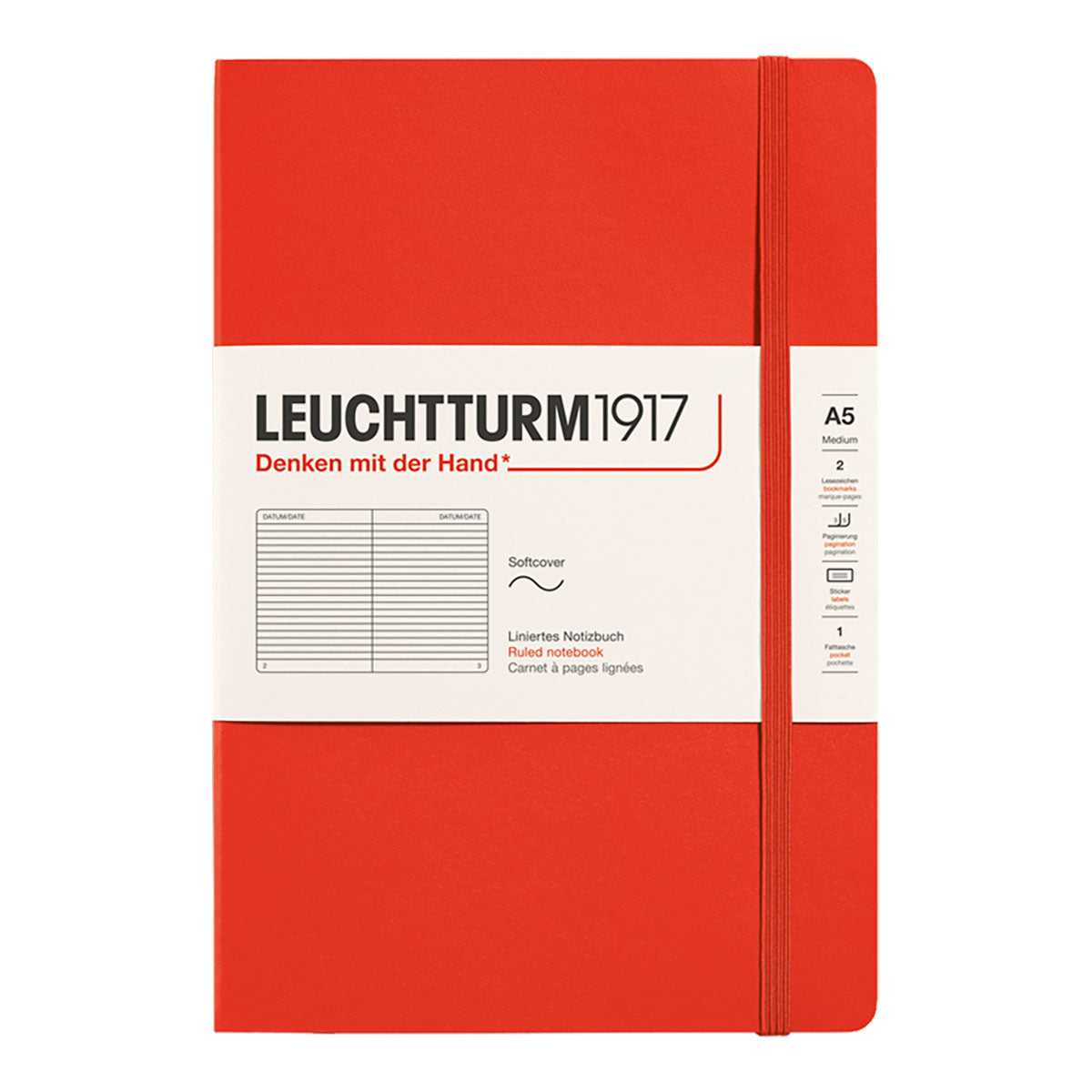 Leuchtturm1917 Notebook A5 Soft Cover, Ruled