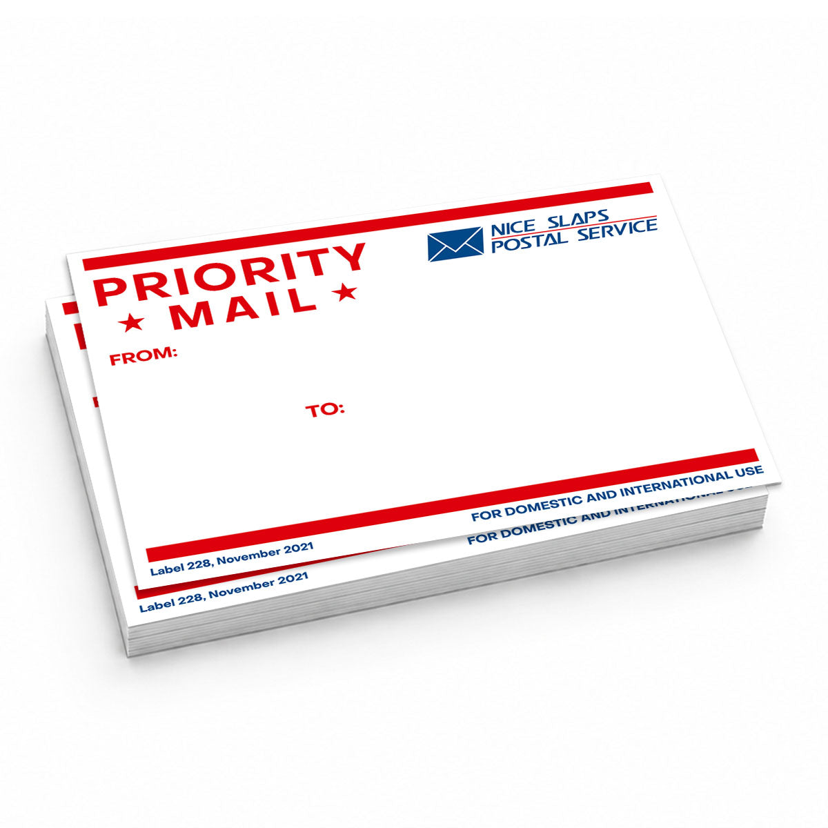 NICE SLAPS Standard Sticker Priority Mail Red, Large 50pcs