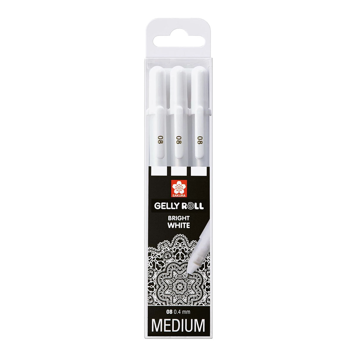 Sakura Gelly Roll 08 Medium 0.4 mm 3 set White Colors