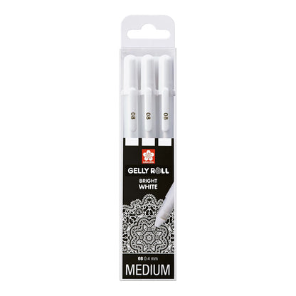 Sakura Gelly Roll 08 Medium 0.4 mm 3 set White Colors