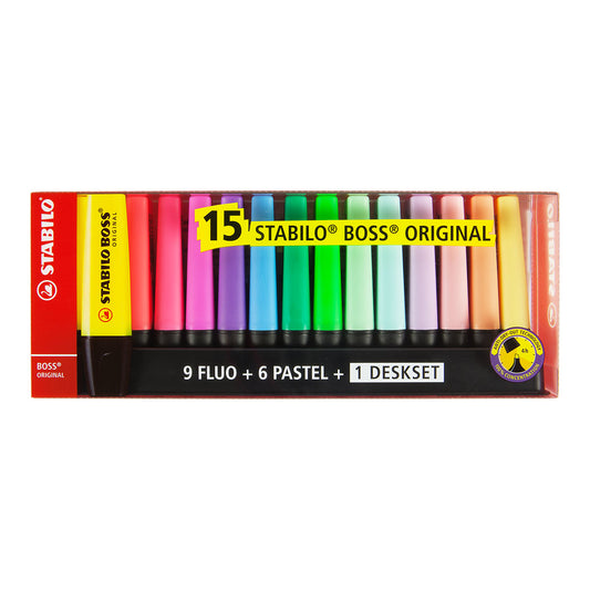 Stabilo Boss Original Highlighter 15 pcs Deskset