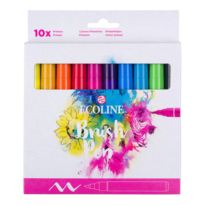 Talens Ecoline Brush Pen 10 set, Primary Colors