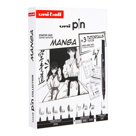 Uni Pin Fine Line Pens Manga Starter Case 9 Set