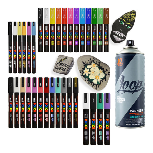 Uni Posca Markers Paint On Rocks Large Set