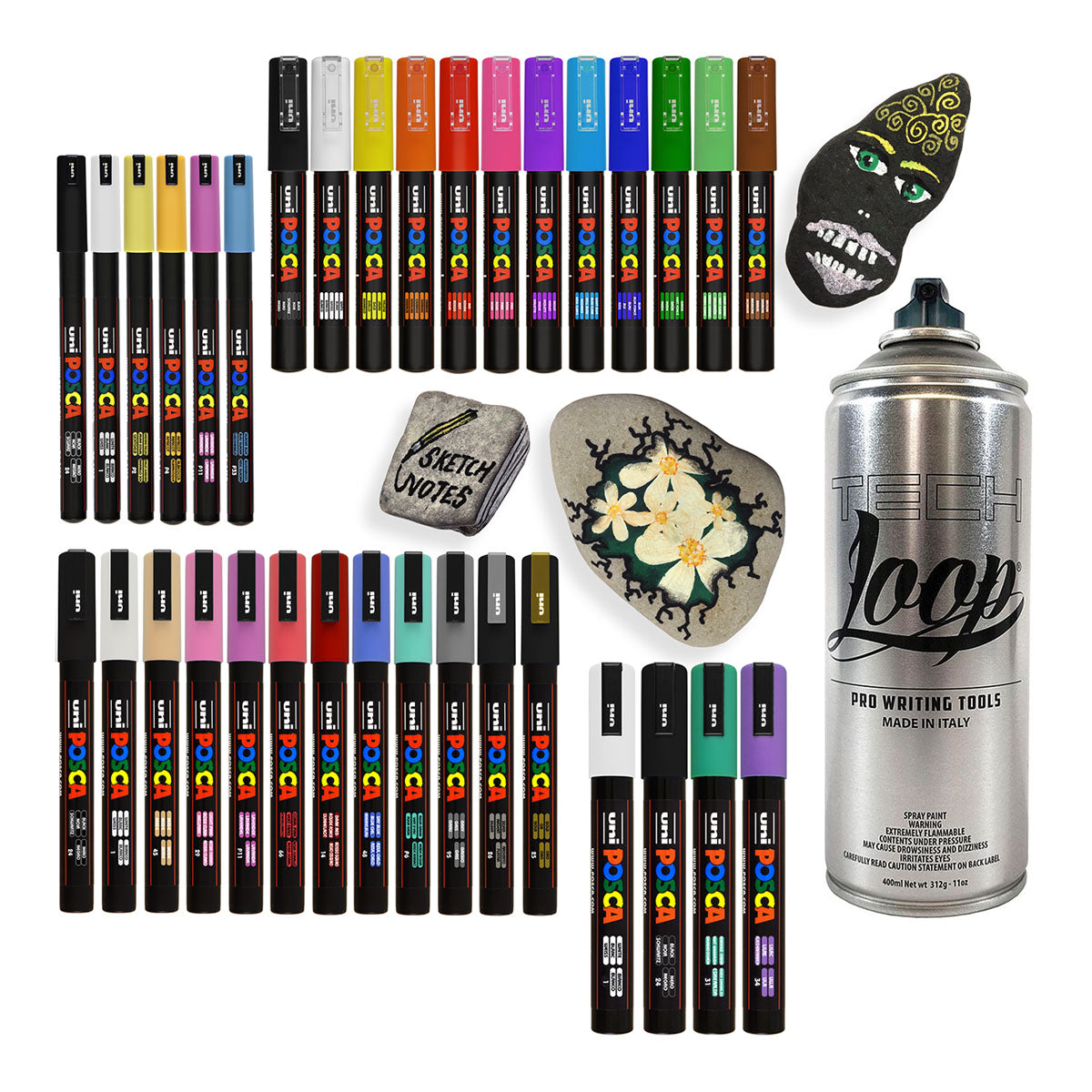 Uni Posca Markers Paint On Rocks Large Set – UNFADE