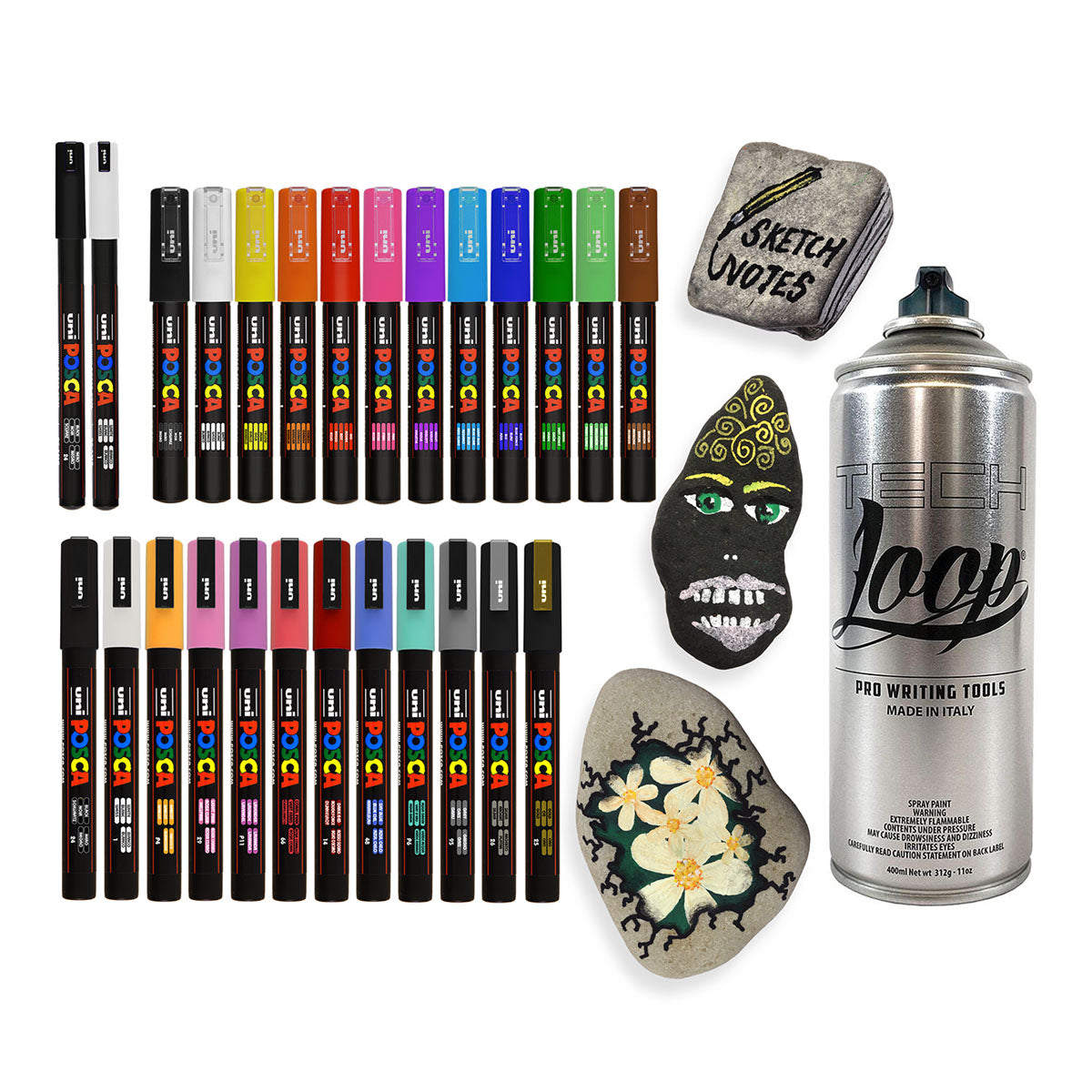 Uni Posca Markers Paint On Rocks Medium Set – UNFADE