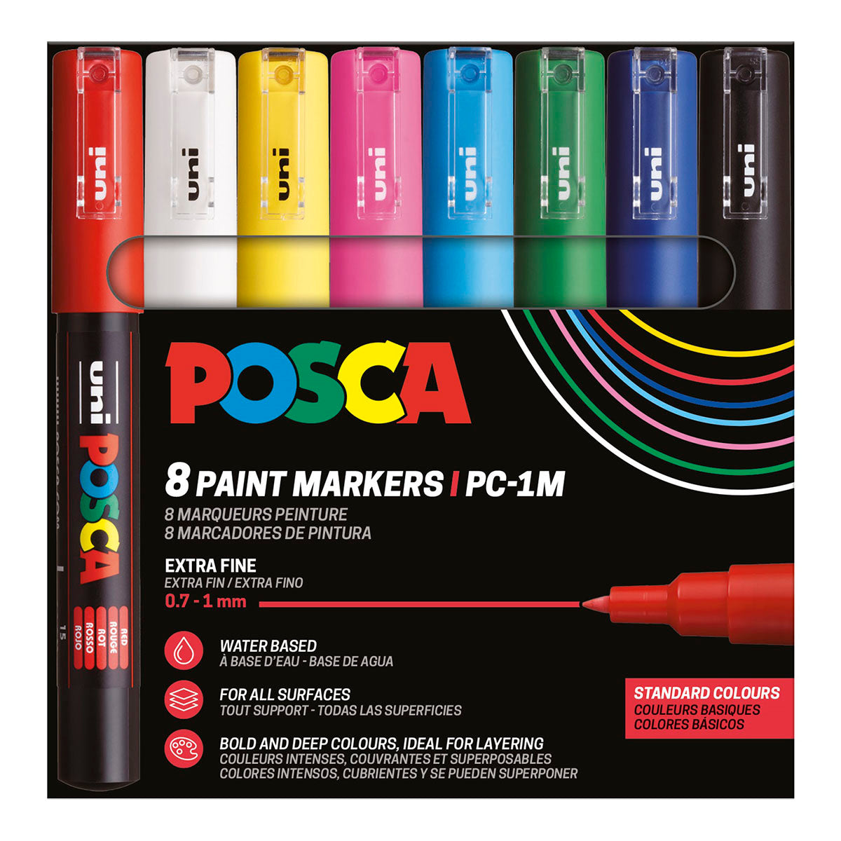 Uni Posca Markers PC-1M, 8 set Standard