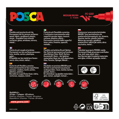 Uni Posca Markers PC-5BR, Brush Pen 8 Set